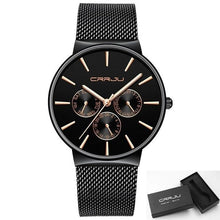 Load image into Gallery viewer, Six-Hand Slim Steel Mesh Watch For Men Black