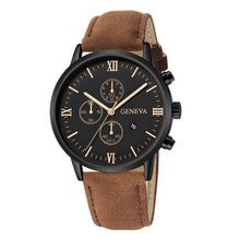 Load image into Gallery viewer, Slim Complex Rugged Leather Mens Watch C