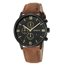 Load image into Gallery viewer, Slim Complex Rugged Leather Mens Watch D