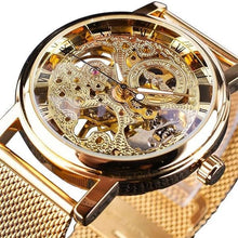 Load image into Gallery viewer, Slim Skeleton Steel Mechanism Watch For Men B