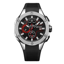 Load image into Gallery viewer, Sports Silicone Chronograph For Men Silver Black