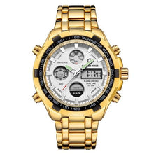 Load image into Gallery viewer, Stainless Steel Chronograph For Men Alarm And Back-Light Gold White