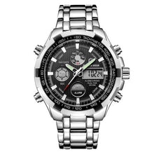 Load image into Gallery viewer, Stainless Steel Chronograph For Men Alarm And Back-Light Silver Black