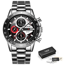 Load image into Gallery viewer, Stainless Steel Chronograph With Back-Light Silver Red