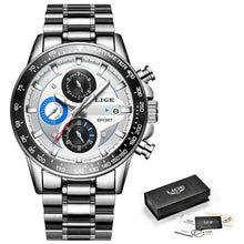 Load image into Gallery viewer, Stainless Steel Chronograph With Back-Light Silver White