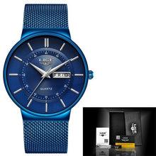 Load image into Gallery viewer, Stainless Steel Mesh Slim Mens Watch Blue