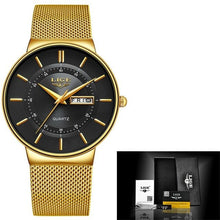 Load image into Gallery viewer, Stainless Steel Mesh Slim Mens Watch Gold