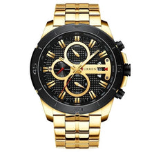 Load image into Gallery viewer, Steel Business Chronograph Luxury Watch For Men Gold Black