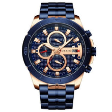 Load image into Gallery viewer, Steel Business Chronograph Luxury Watch For Men Rose Blue