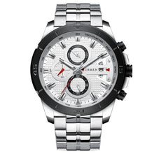 Load image into Gallery viewer, Steel Business Chronograph Luxury Watch For Men Silver White