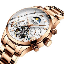 Load image into Gallery viewer, Steel Mechanical Tourbillon Skeleton For Men Gold White
