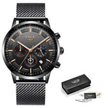 Load image into Gallery viewer, Steel Mesh Chronograph For Men Black Gold