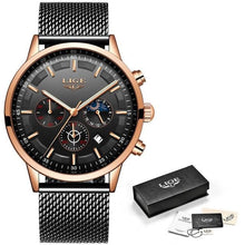 Load image into Gallery viewer, Steel Mesh Chronograph For Men Rose Gold Black