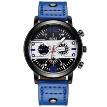 Load image into Gallery viewer, Stitched And Buttoned Leather Watch B