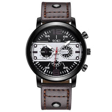 Load image into Gallery viewer, Stitched And Buttoned Leather Watch C
