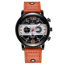 Load image into Gallery viewer, Stitched And Buttoned Leather Watch D