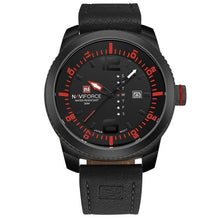 Load image into Gallery viewer, Vintage Casual Leather Mens Watch Black Red