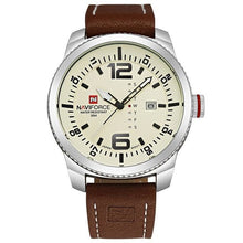 Load image into Gallery viewer, Vintage Casual Leather Mens Watch Silver Yellow