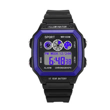 Load image into Gallery viewer, Vintage Led Sports Waterproof Chronograph Blue