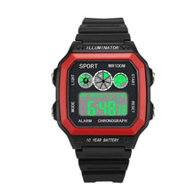 Load image into Gallery viewer, Vintage Led Sports Waterproof Chronograph Red