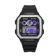 Load image into Gallery viewer, Vintage Led Sports Waterproof Chronograph White