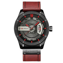 Load image into Gallery viewer, Washed-Out Casual Leather Watch For Men Black Red